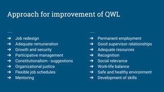 Job design and quality of work life | PDF