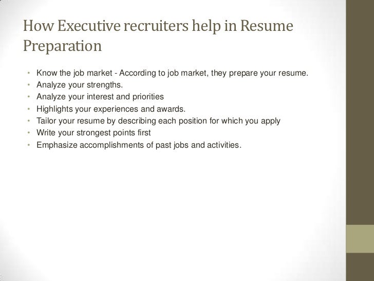 executive recruiters job description
