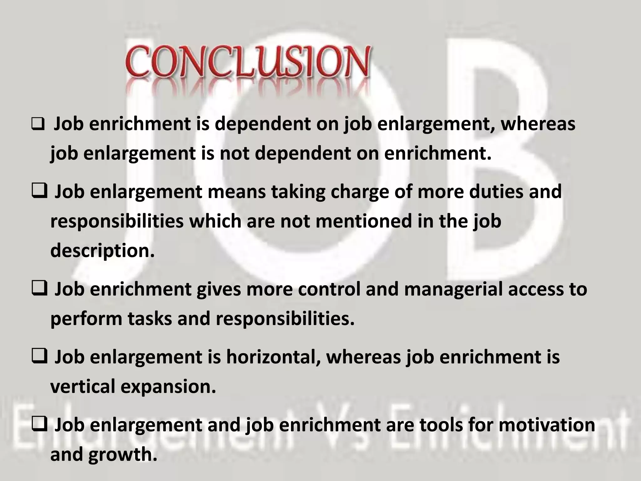 Job enrichment & Job enlargement | PPTX