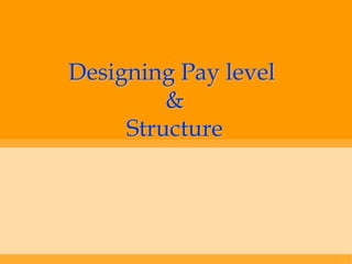 Designing Pay level
         &
     Structure
 