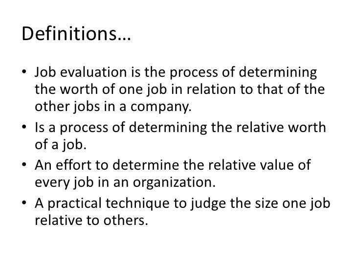 Job evaluation ppt