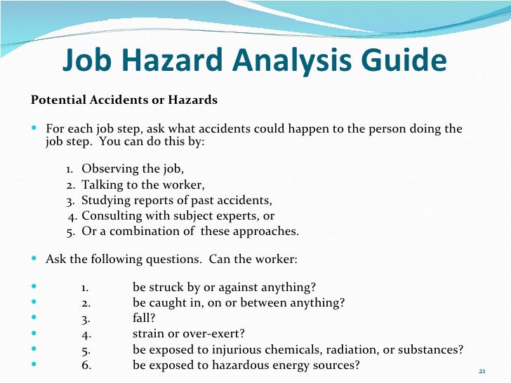 What Is A Job Hazard Analysis