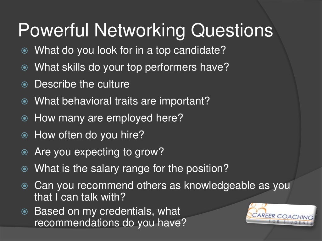 Powerful Networking Questions What