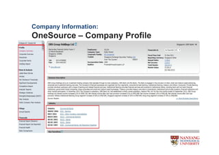 Company Information:
OneSource C Company Profile
 