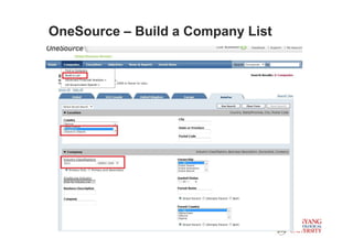 OneSource C Build a Company List
 