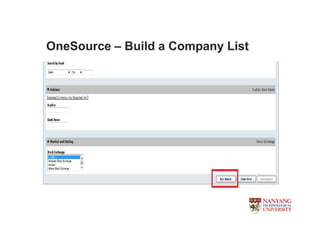 OneSource C Build a Company List
 