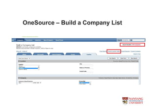 OneSource C Build a Company List
 