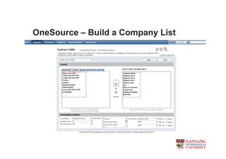OneSource C Build a Company List
 