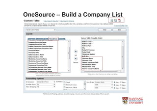 OneSource C Build a Company List
 