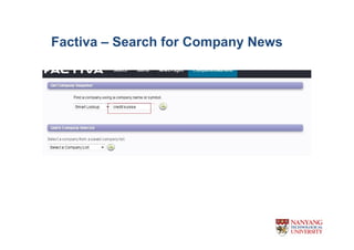 Factiva C Search for Company News
 