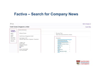 Factiva C Search for Company News
 