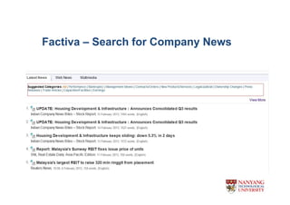 Factiva C Search for Company News
 
