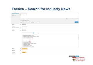Factiva C Search for Industry News
 