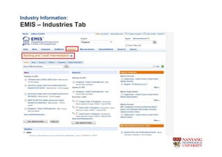 Industry Information:
EMIS C Industries Tab
 
