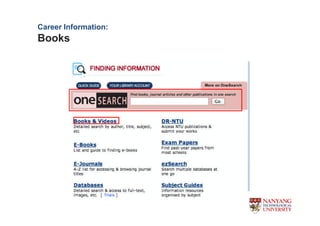 Career Information:
Books
 