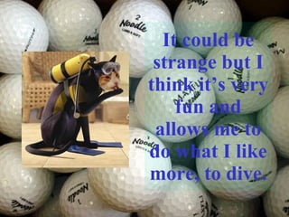 It could be strange but I think it’s very fun and allows me to do what I like more, to dive. 