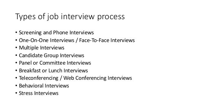 types of job interviews