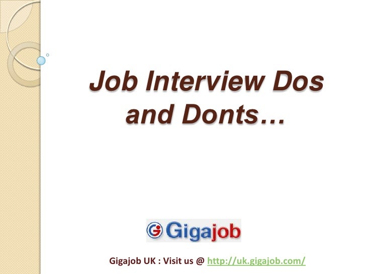 job interview dos and donts