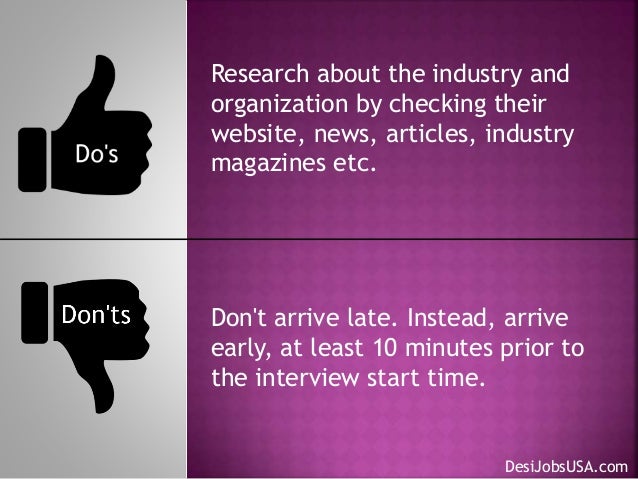job interview dos and donts dos and don ts of job interview
