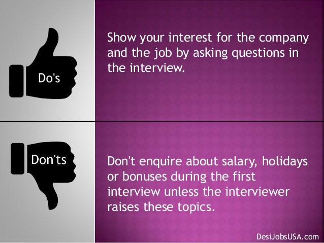 job interview dos and donts
