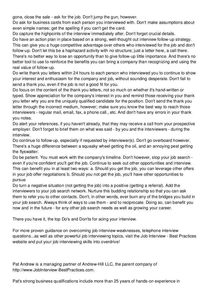 follow up job interview email