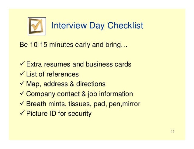 job interviewing 101 job interview checklist