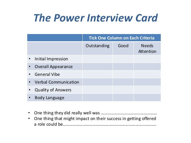 interview criteria