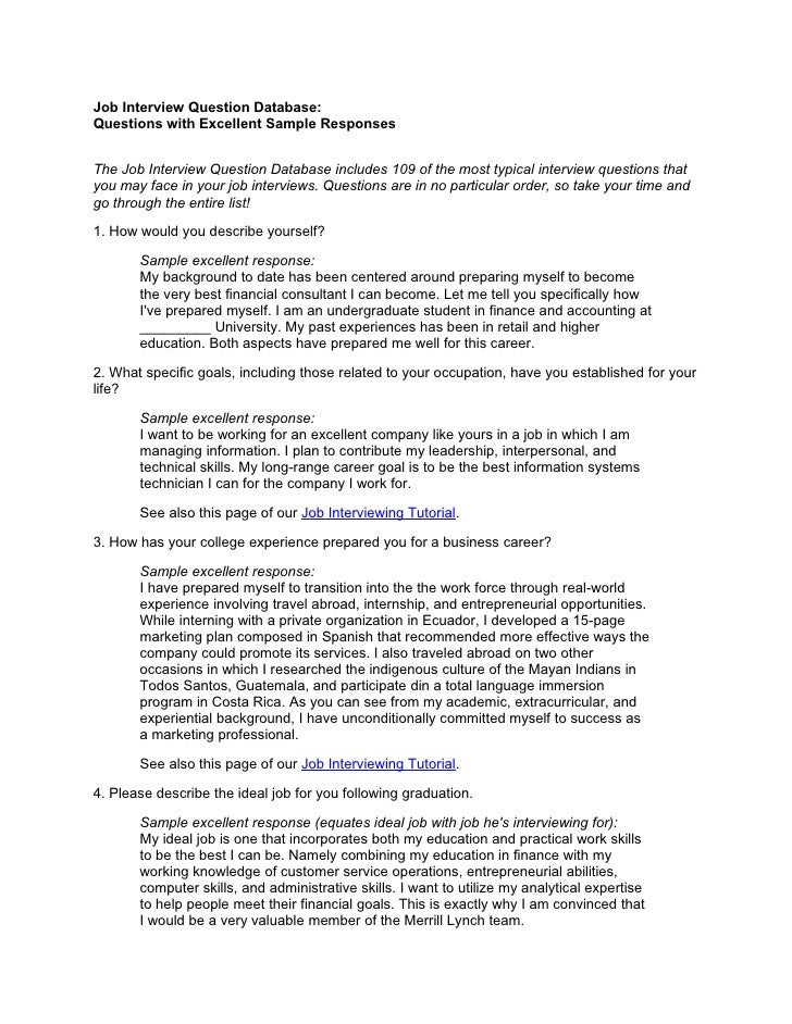 Job interview essay