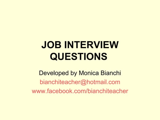 Job interview questions | PPT