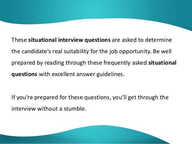 how to answer situational interview questions