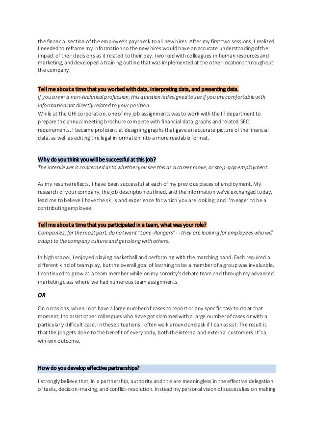 Job Interview Questions Answered