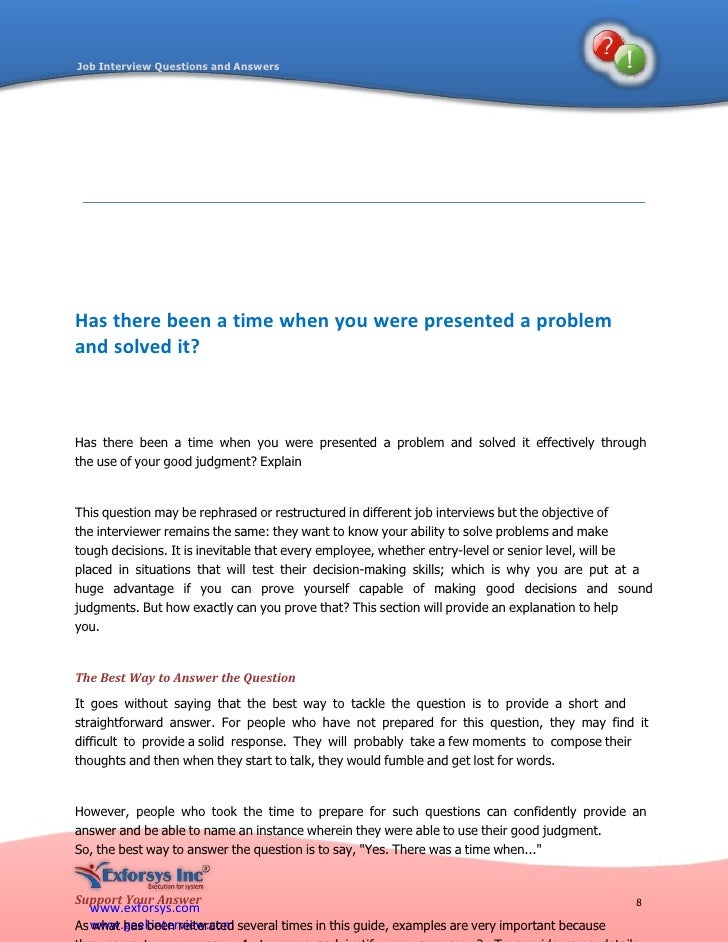 job interview questions and answers