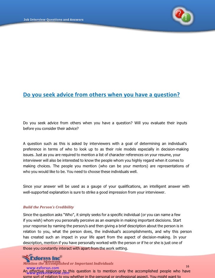job interview questions and answers