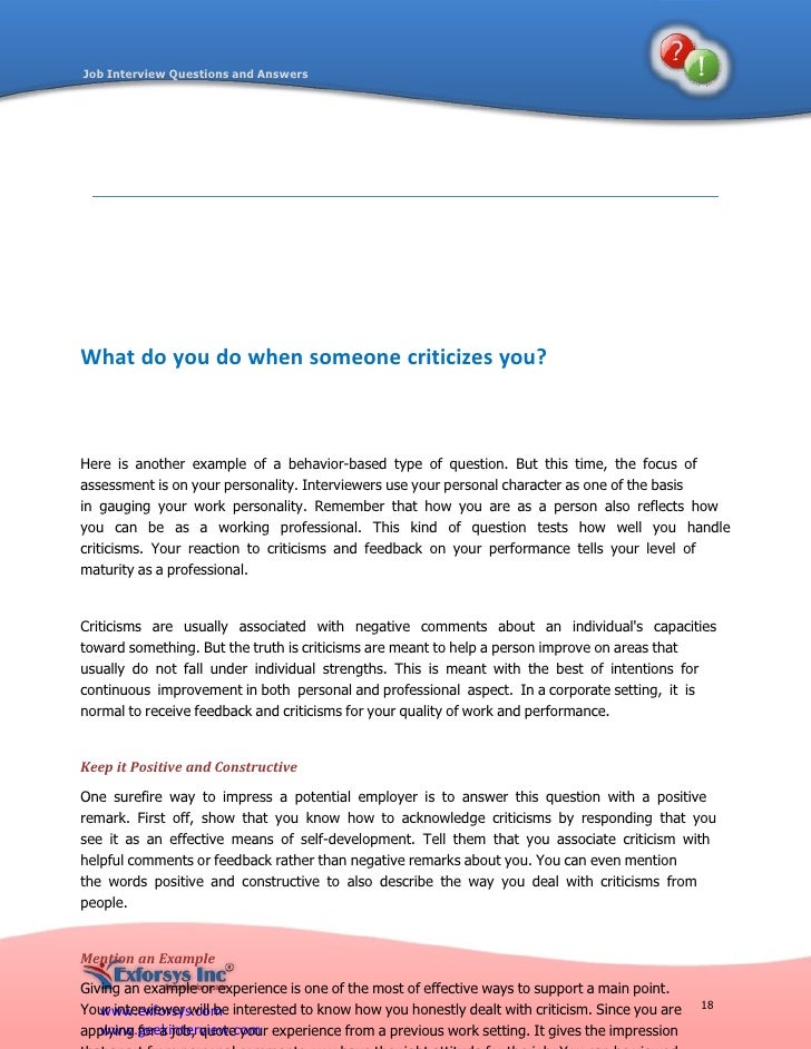 job interview questions and answers