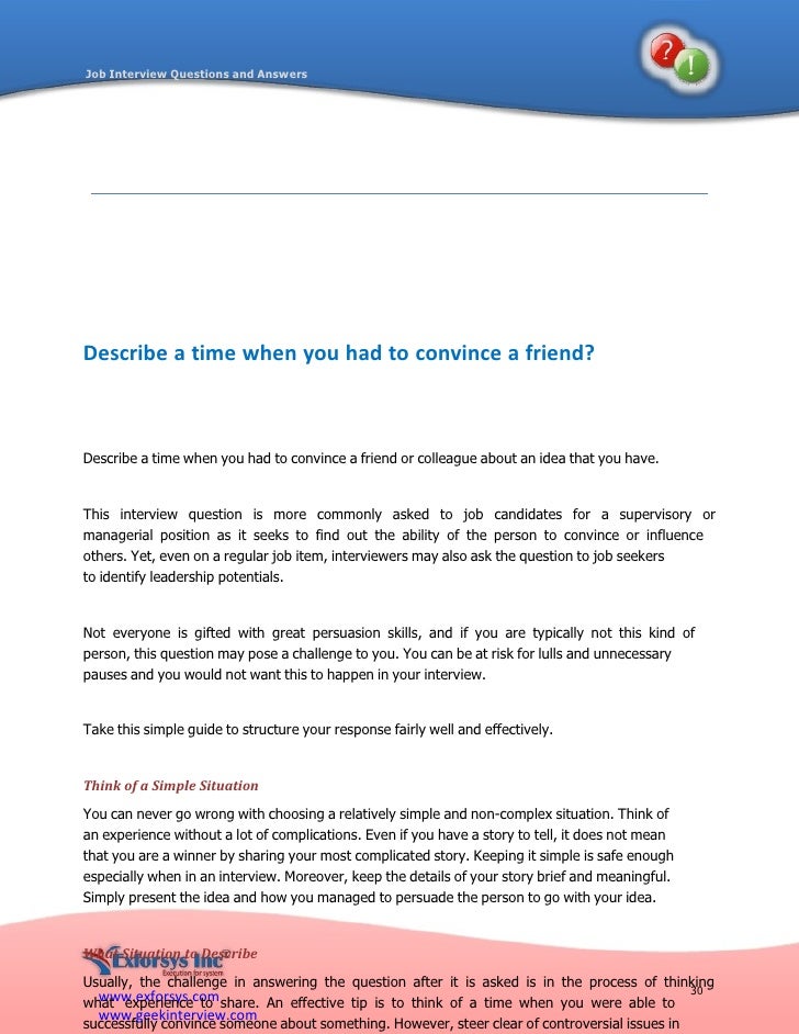 job interview questions and answers