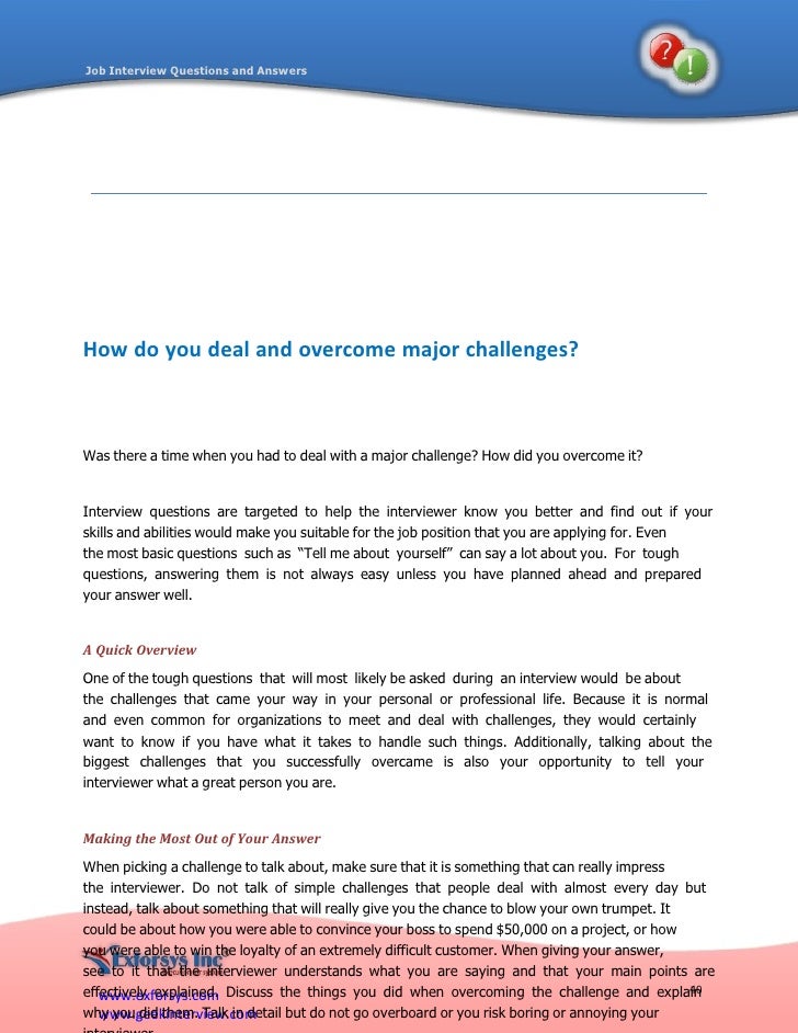 job interview questions and answers