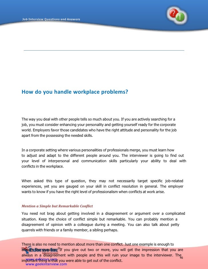 job interview questions and answers