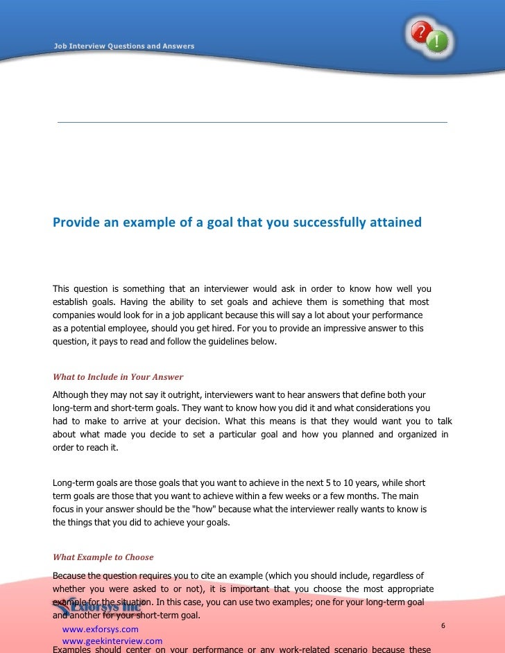 job interview questions and answers