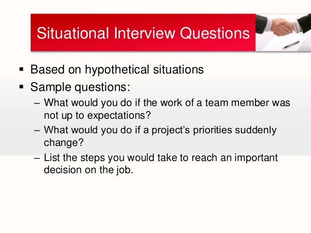 situational questions for interview