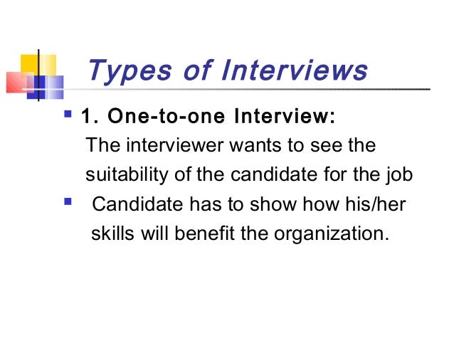 types of job interviews