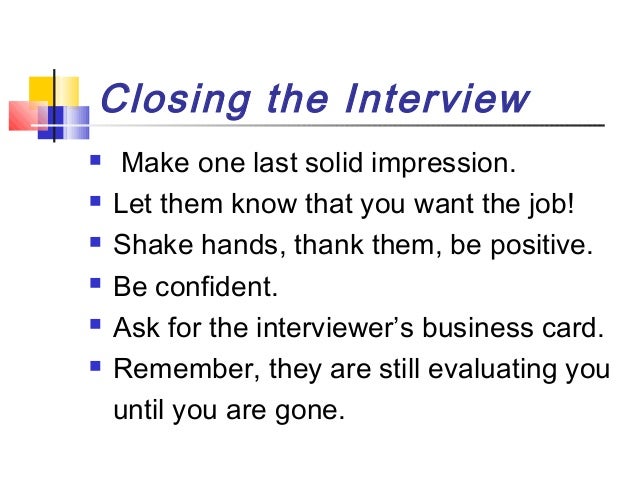 closing an interview