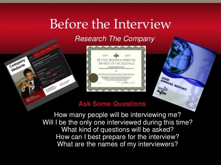 Job interview slide show