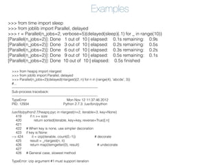 Joblib: Lightweight pipelining for parallel jobs (v2) | PDF