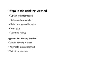 What Is Job Ranking Job method | PPTX