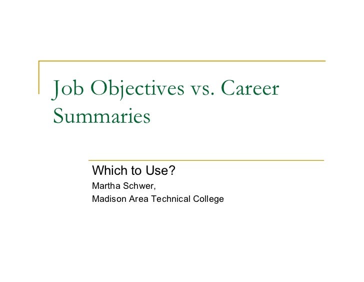 job objective career summary what is job objective