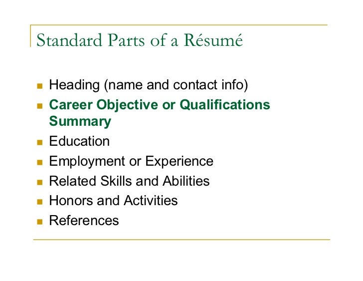 resume summary vs objective