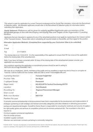 Procurement Job opportunities