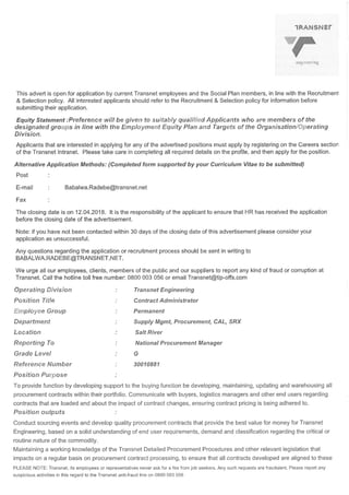 Procurement Job opportunities