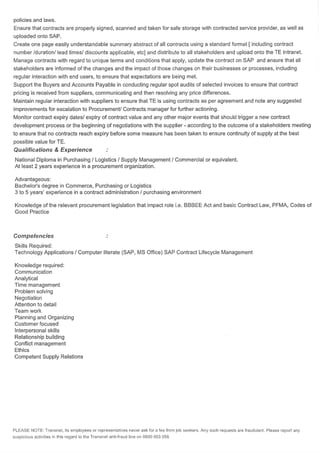 Procurement Job opportunities