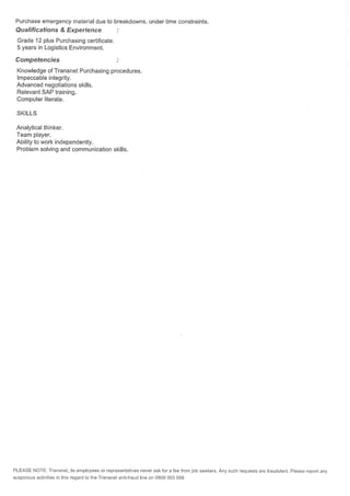 Procurement Job opportunities